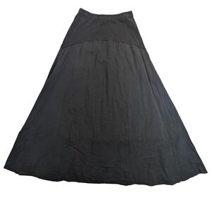Boho‎ Black Tiered Maxi Skirt – Flowy Elastic Waist Women's M READ